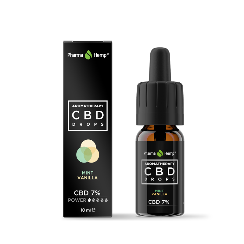 CBD drops aromaterápia 7% 700mg 10ml menta és vanília Pharma Hemp