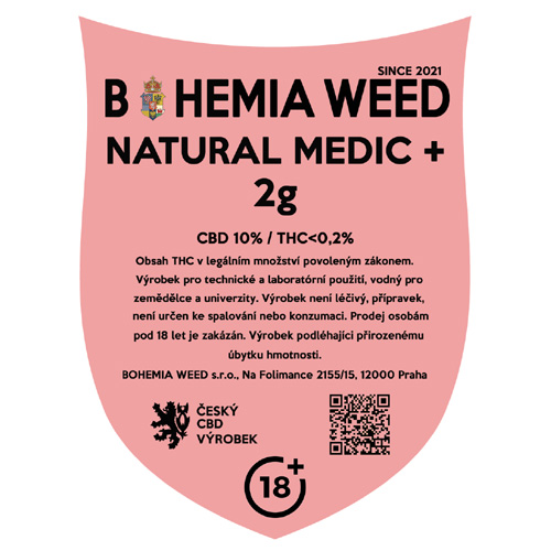 CBD kender virág weed NATURAL MEDIC+ 2g BOHEMIA WEED