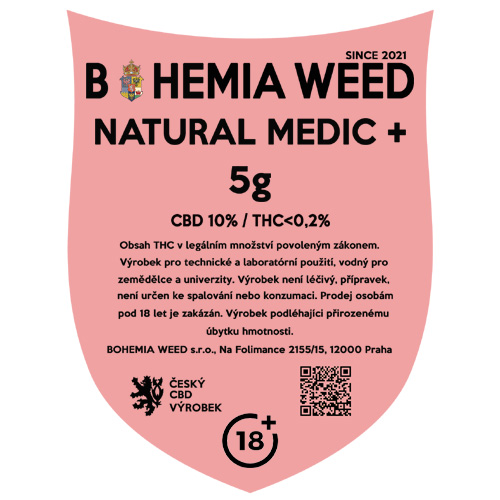 CBD kender virág weed NATURAL MEDIC+ 5g BOHEMIA WEED