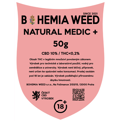CBD kender virág weed NATURAL MEDIC+ 50g BOHEMIA WEED