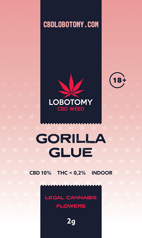  LOBOTOMY GORILLA GLUE INDOOR CBD 10% a THC 0,2% 2g 