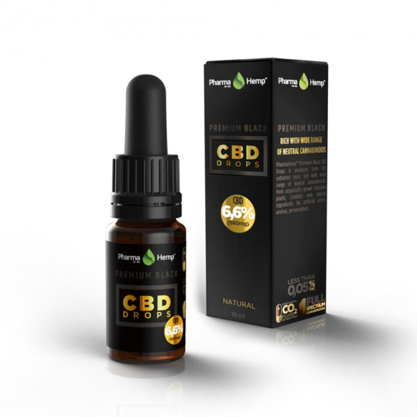 CBD Drops PREMIUM BLACK 6,6% 10ml Pharma Hemp