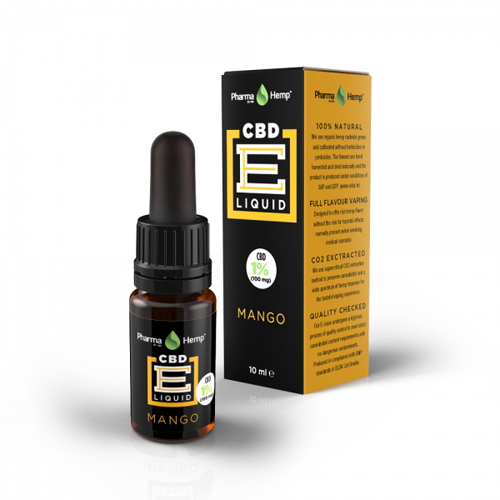 CBD e-liquid 1% 10ml mangó Pharma Hemp