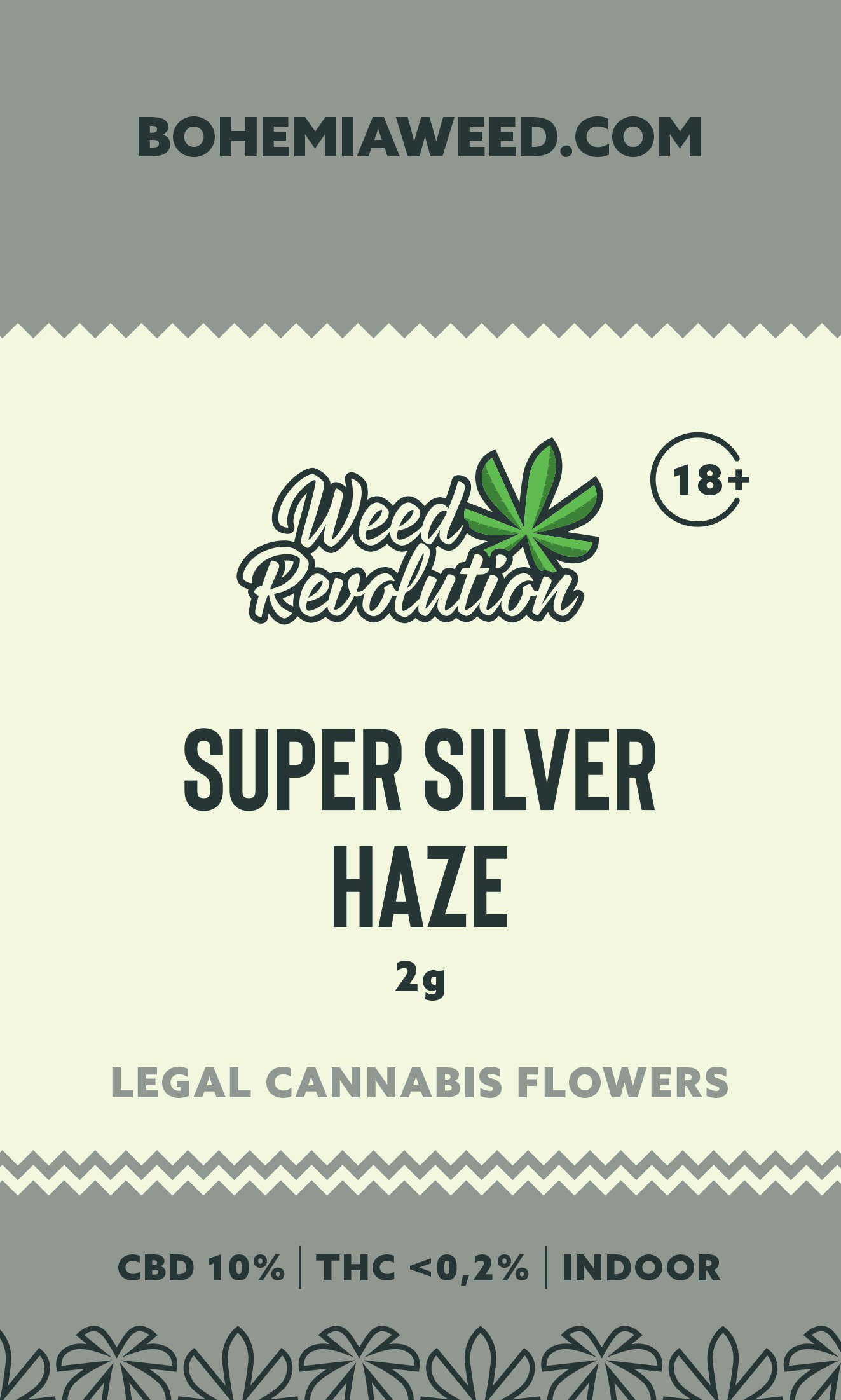WEED REVOLUTION SUPER SILVER HAZE INDOOR CBD 10% és THC 0,2% 2g 