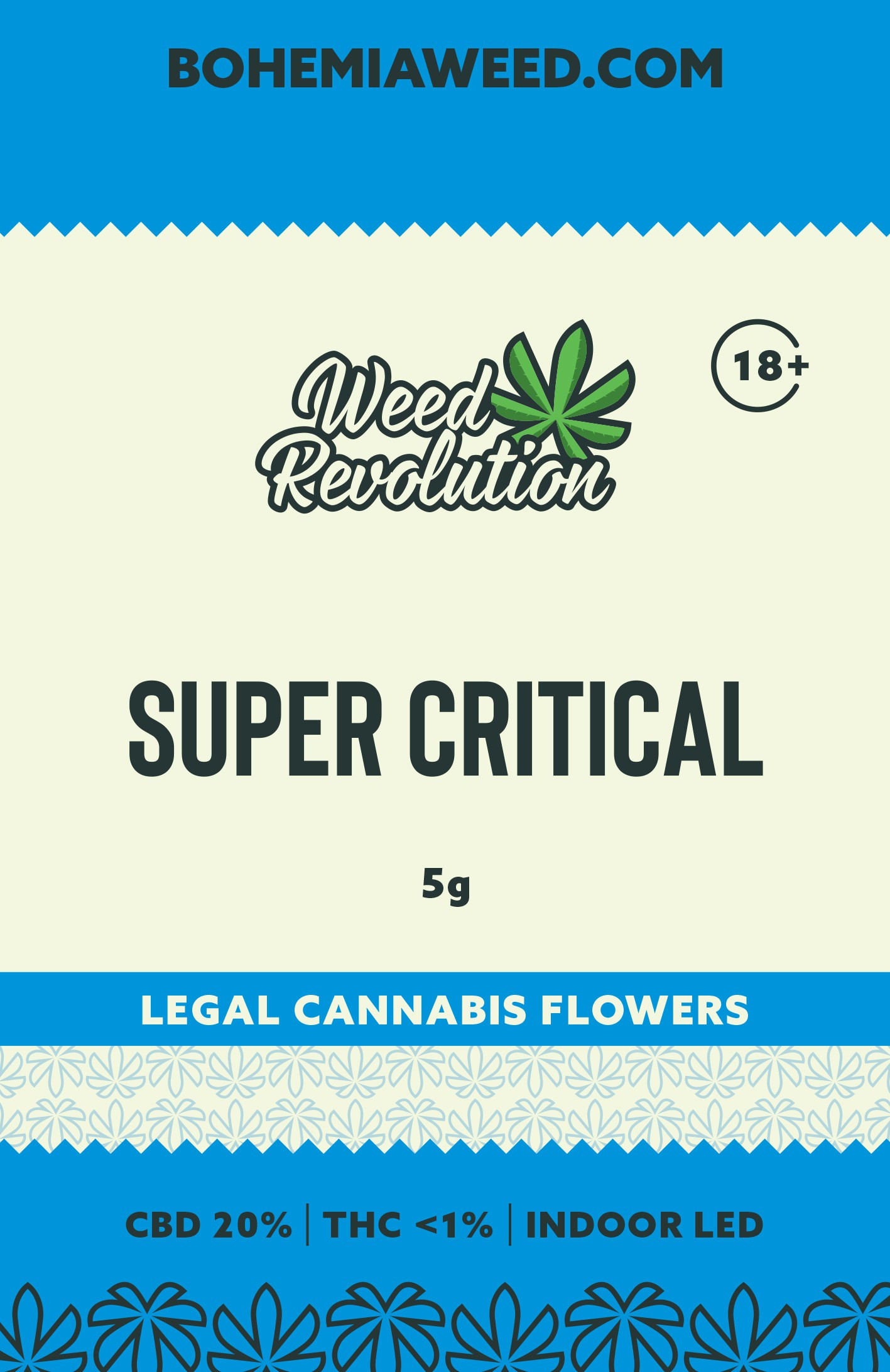 WEED REVOLUTION SUPER CRITICAL INDOOR LED CBD 10% és THC 0,2% 5g 