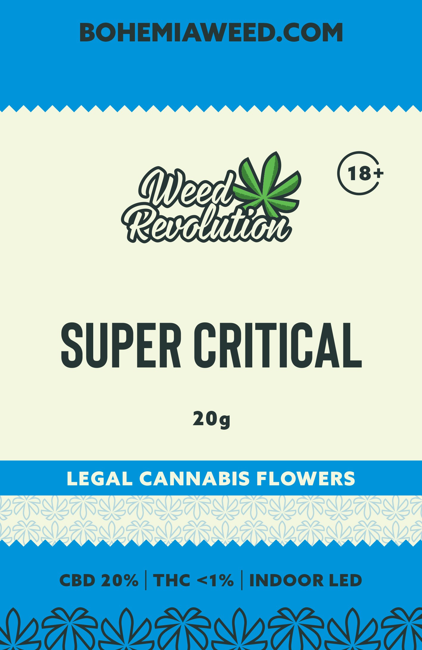 WEED REVOLUTION SUPER CRITICAL INDOOR LED CBD 10% és THC 0,2% 20g 