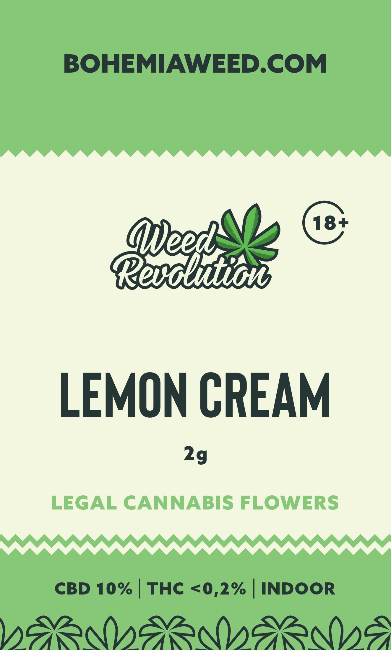 WEED REVOLUTION LEMON CREAM INDOOR CBD 10% és THC 0,2% 2g