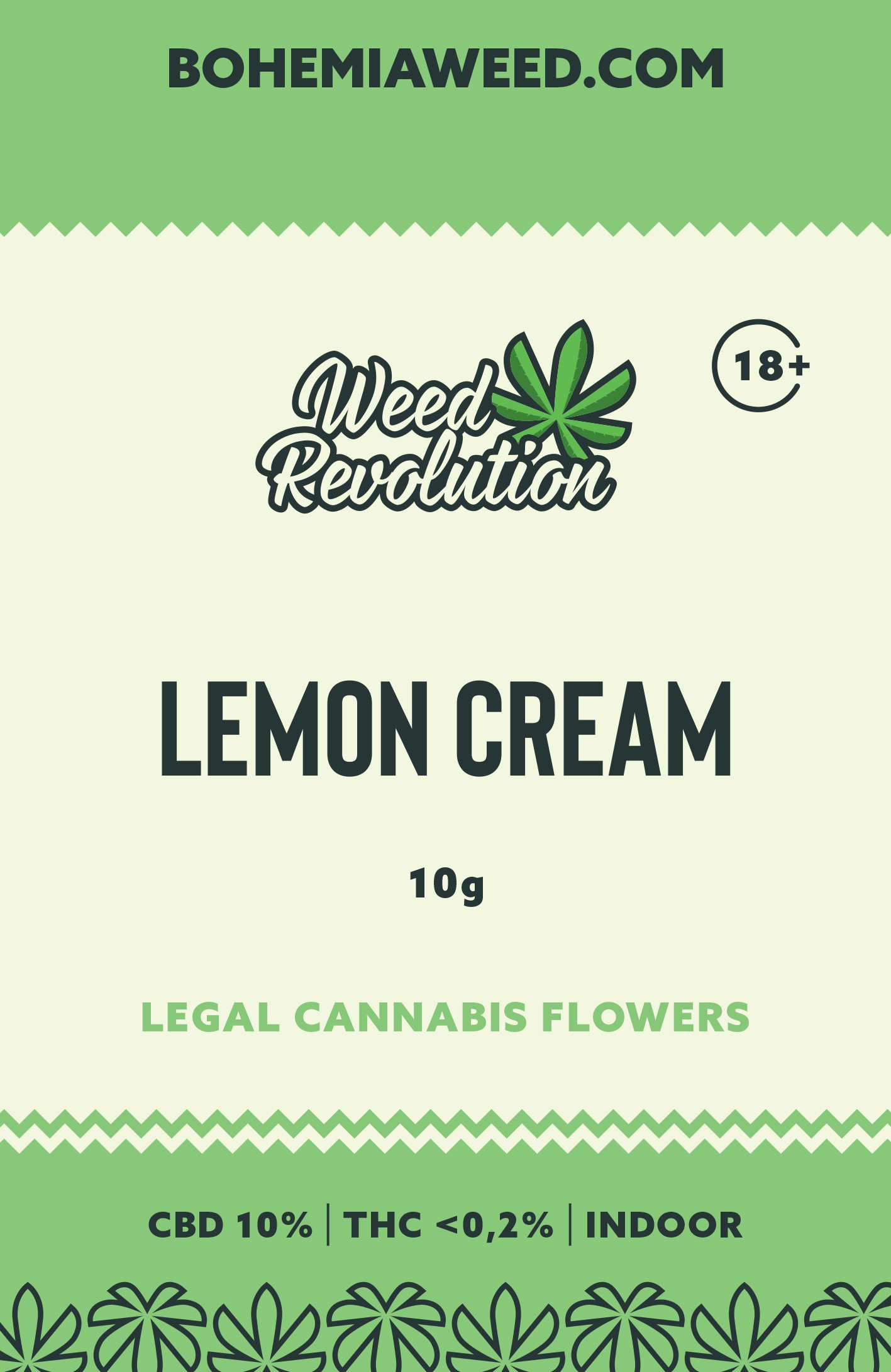 WEED REVOLUTION LEMON CREAM INDOOR CBD 10% és THC 0,2% 10g