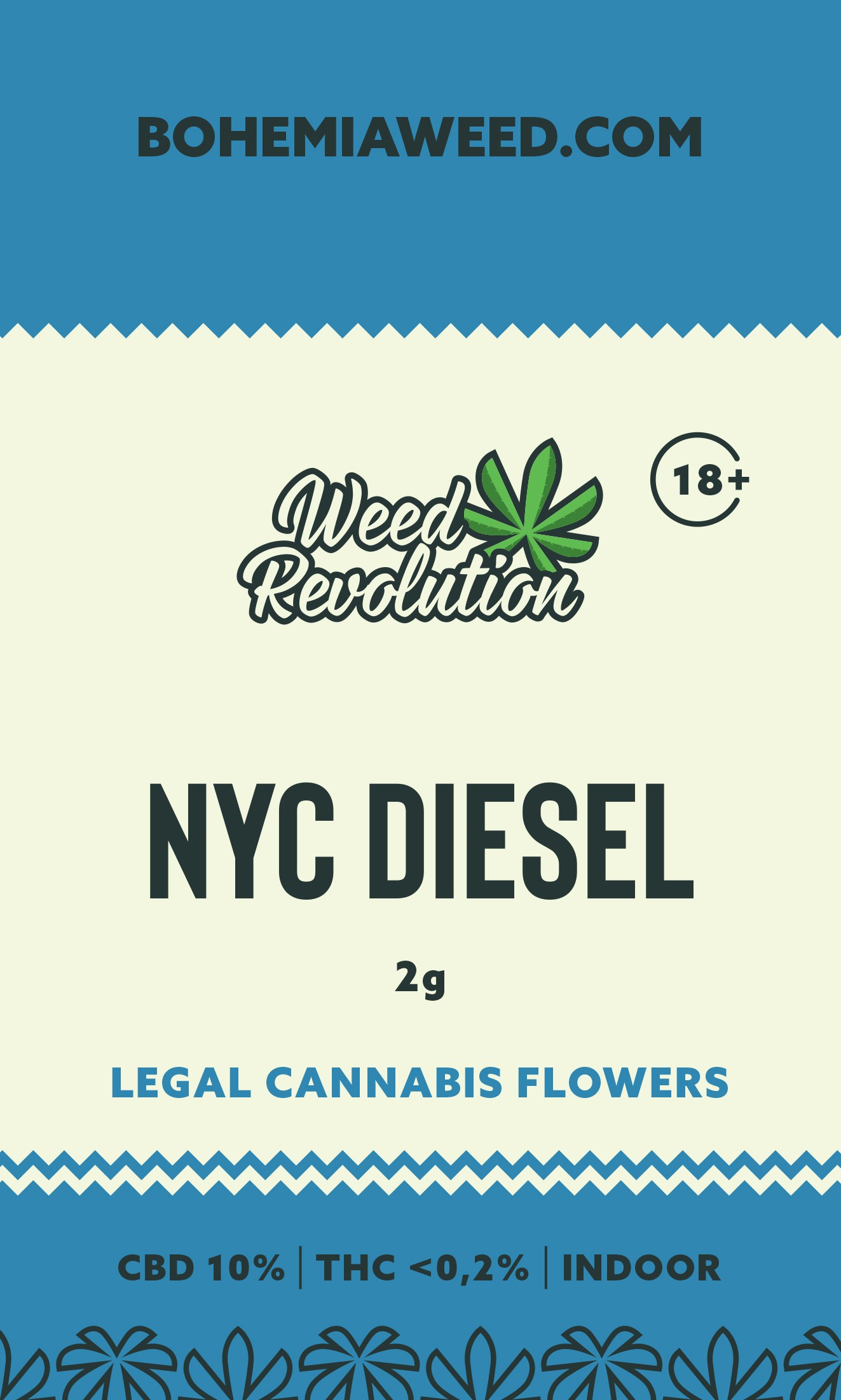 WEED REVOLUTION NYC DIESEL INDOOR CBD 10% és THC 0,2% 2g 