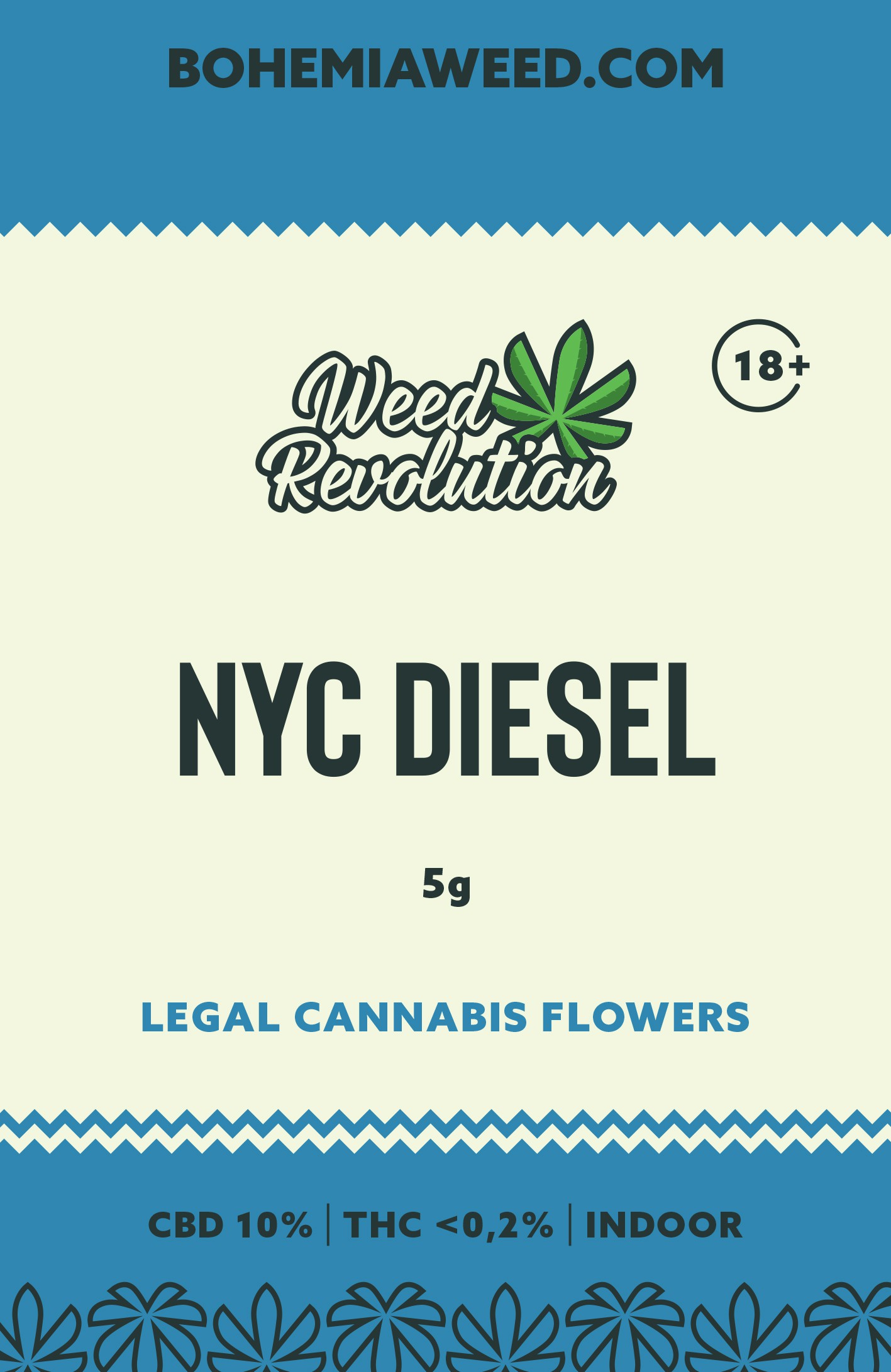 WEED REVOLUTION NYC DIESEL INDOOR CBD 10% és THC 0,2% 5g 