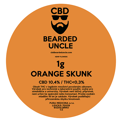 CBD virágok weed ORANGE SKUNK 1g BEARDED UNCLE