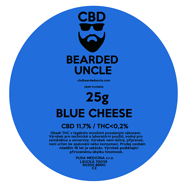 CBD virágok weed BLUE CHEESE 25g BEARDED UNCLE