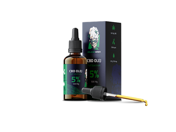 Zelená Bába CBD olaj 5% 500mg 10ml 