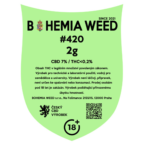 CBD kender virág weed #420 2g BOHEMIA WEED